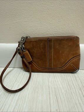 Coach Brown Leather Wristlet